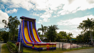 Cliffhanger inflatable slippery slide