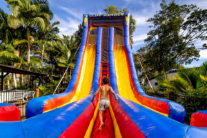 Cliffhanger inflatable slippery slide