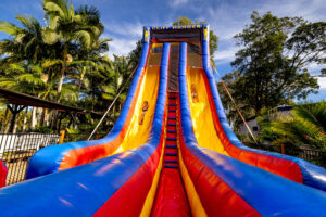 Solitary Islands Resort massive inflatable slippery slide