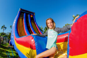 Cliffhanger inflatable slippery slide